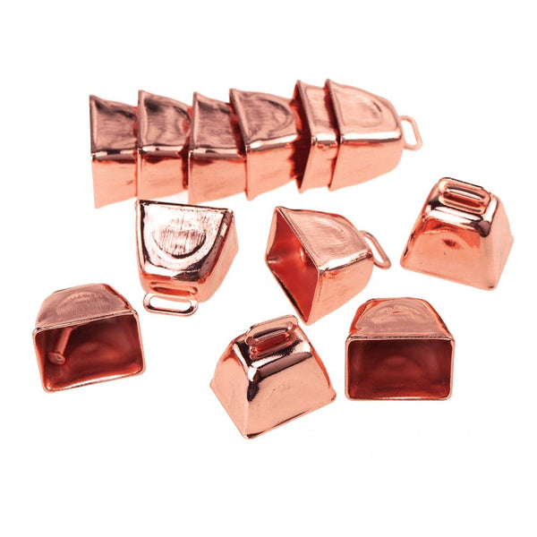 Small Metal Cowbells, Rose Gold, 1-Inch, 12-Piece