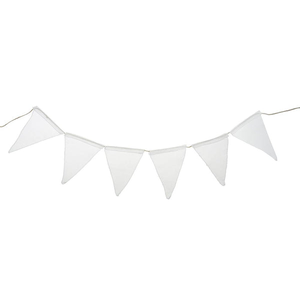 Faux Jute Triangle Banner, 9-1/2-Inch x 12-Inch, White, 6-Count