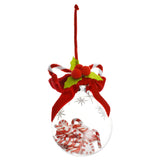 Clear Plastic Peppermint Christmas Ball Ornaments, 3-Inch, 2-Piece