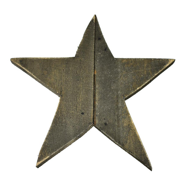 Natural Five Point Solid Wooden Star, 17-Inch