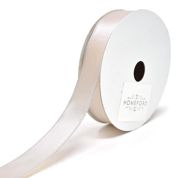 Single Faced Wired Edge Satin Ribbon, 5/8-Inch, 10-Yard, Ivory