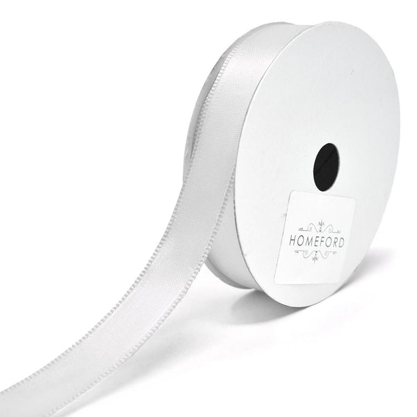 Single Faced Wired Edge Satin Ribbon, 5/8-Inch, 10-Yard, White