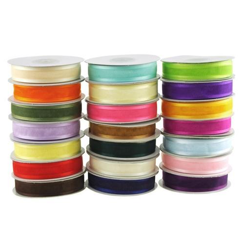 Satin-Edge Sheer Organza Ribbon, 5/8-Inch, 25-yard