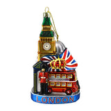 London Cityscape Glass Christmas Ornament, 5-1/2-Inch