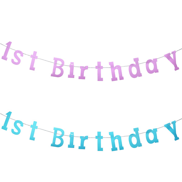 Diamond Glitter "1st Birthday" Garland, 7-Inch, 7-Feet