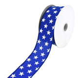 Patriotic Stars Satin Wired Ribbon, 1-1/2-Inch, 10-Yard