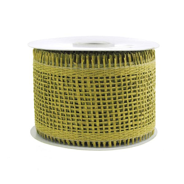 Paper Burlap Mesh Ribbon, 2-3/4-inch, 10-yard, Moss Green