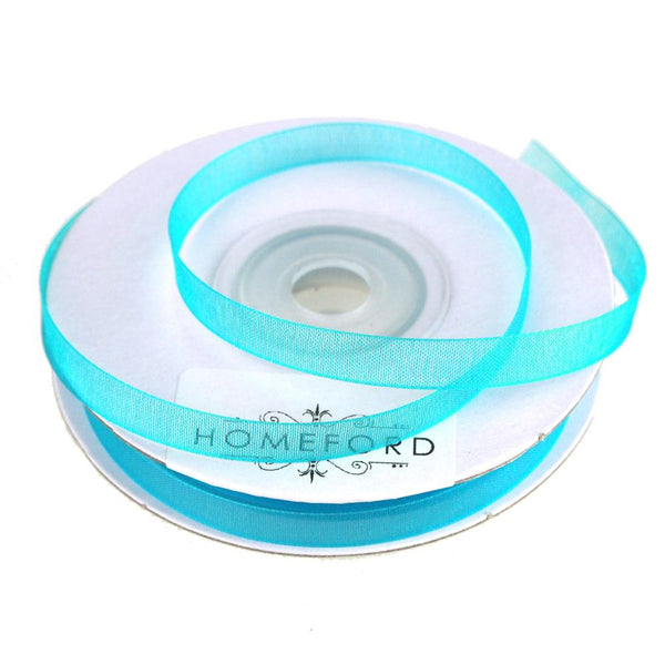 Sheer Organza Ribbon, 1/4-inch, 25-yard, Tropical Blue