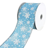 Christmas Iridescent Snowflakes Satin Wired Ribbon, 2-1/2-Inch, 10-Yard