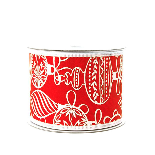 Ornaments Red Satin Christmas Ribbon, 2-1/2-inch, 10-yard