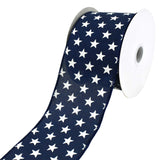 Patriotic Stars Satin Wired Ribbon, 2-1/2-Inch, 10-Yard