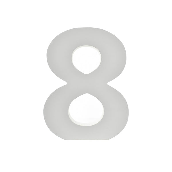 Wooden Standing Number 8, 4-3/4-Inch - White