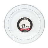 Disposable Deluxe Plastic Plates with Stamping Ring, 10-1/2-Inch, 12-Count