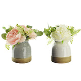 Artificial Peonies and Roses with Pot, 8-Inch