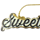 Sweet Dreams Script Metal Christmas Ornament, 8-Inch