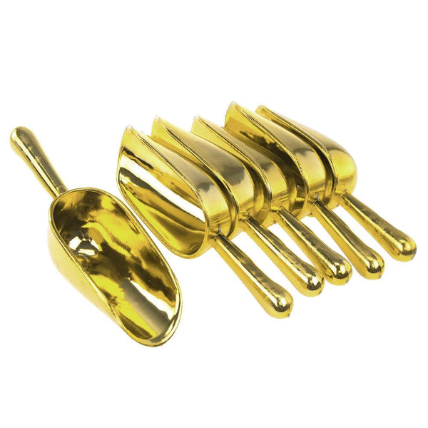 Plastic Candy Scoops Serving-ware, 6-1/2-inch, 6-Piece, Gold