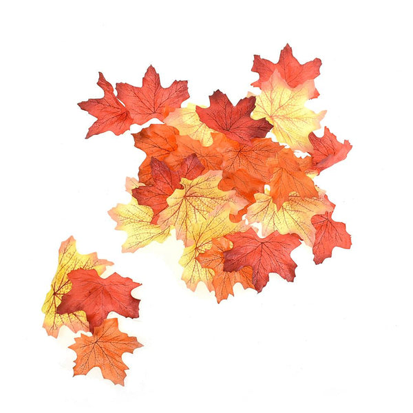 Artificial Autumn Leaves, Red-Orange, 100-Piece