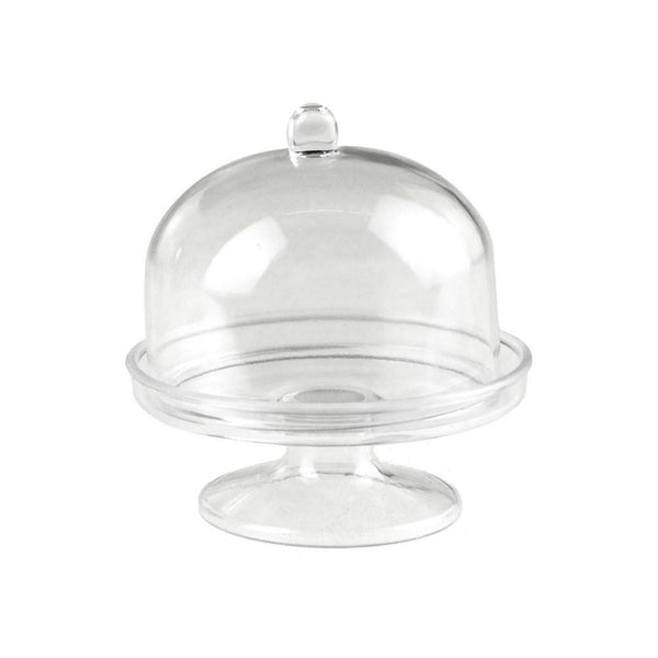 Clear Acrylic Mini Oval Cake Stand, 3-Inch, 3 Piece