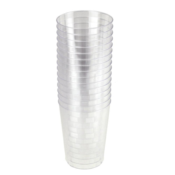 Clear Plastic Cups Tumbler 10 oz, 3-Inch, 15-Piece