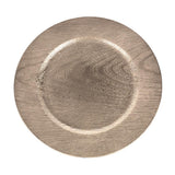 Plastic Round Charger Plate Wood Grain, 13-Inch, 1-Count