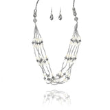 Long Beaded Gem and Stone Necklace Set, 34-Inch