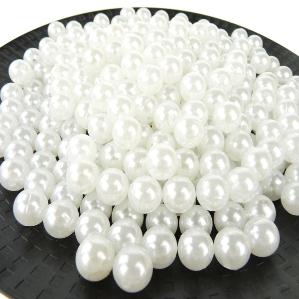 Plastic Pearl Beads Vase Filler, 18mm, 150-Piece, White