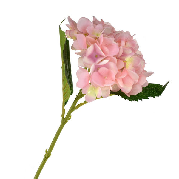 Deluxe Silk Hydrangea Stem, Pink, 18-Inch