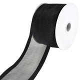 Sheer Organza with Satin Wired Edge Ribbon, 2-1/2-Inch, 25-Yard