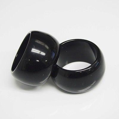 Plastic Ring Napkin Holder, Round, 6-Piece, Black