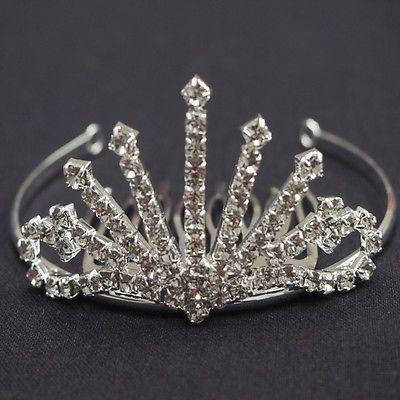 Wedding Rhinestone Tiara Comb Hairpiece, 1-1/2-inch, Rising Glory