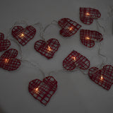 Cross-Hatch Pattern Heart Lights Garland, 3-1/4-Inch, 4-1/2-Feet