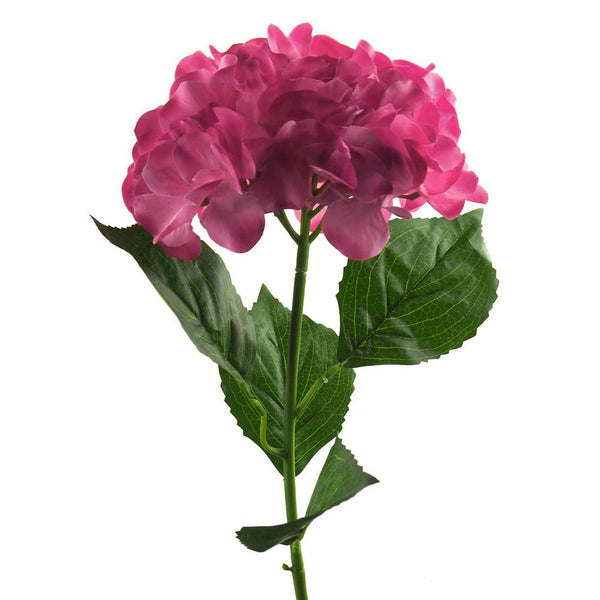 Artificial Silk Hydrangea Floral Stem, 34-Inch, Fuchsia