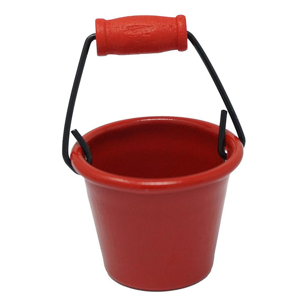 Miniature Metal Pail With Handle, Red, 1-1/2-Inch