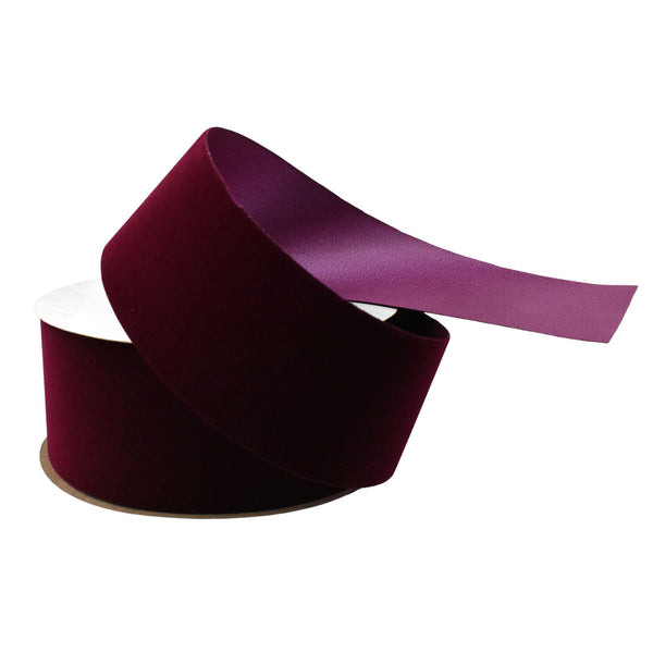 Christmas Velvet Domestic Outdoor Ribbon, 2-1/2-Inch, 25-Yard - Burgundy