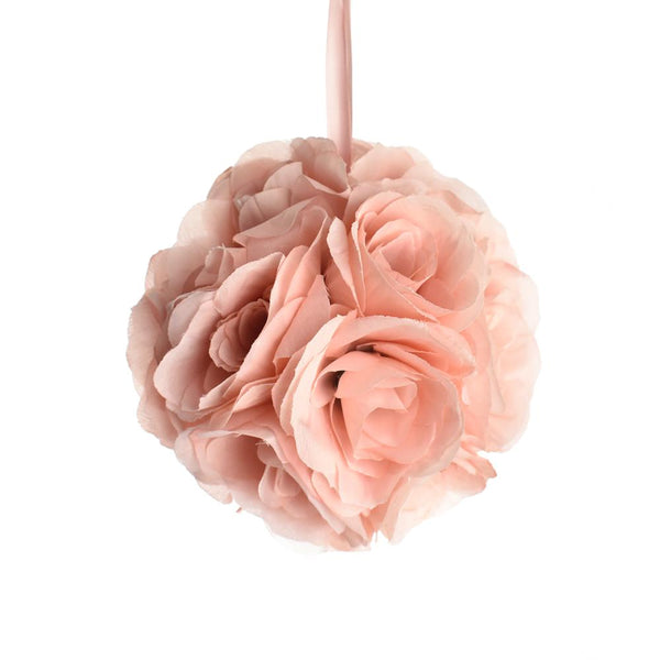 Silk Flower Kissing Balls Wedding Centerpiece, 6-Inch, Blush