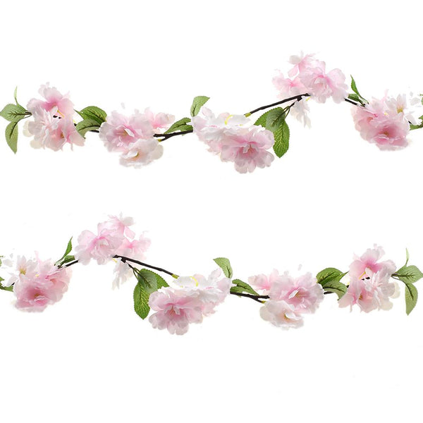 Artificial Wildflower Branch Garland, Pink, 68-Inch