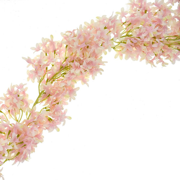 Artificial Winter Jasmine Flower Garland, Ivory/Pink, 66-Inch