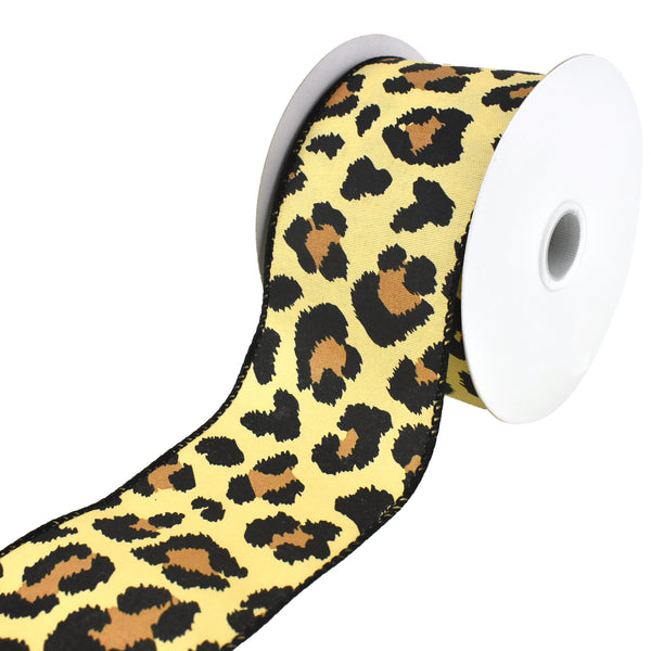 Sassy Leopard Print Wired Ribbon, 2-1/2-Inch, 10-Yard