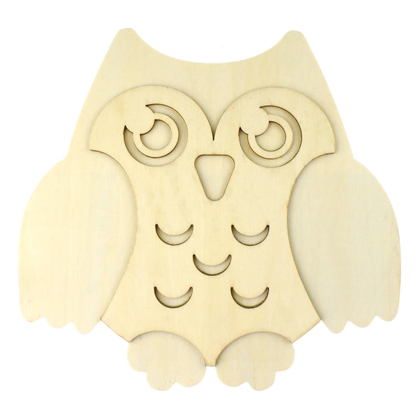 Wooden 3D DIY Craft Owl Plaque, 9-1/4-Inch