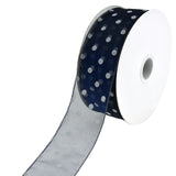 Organza Polka Dots Wired Ribbon, 2-Inch, 50-Yard