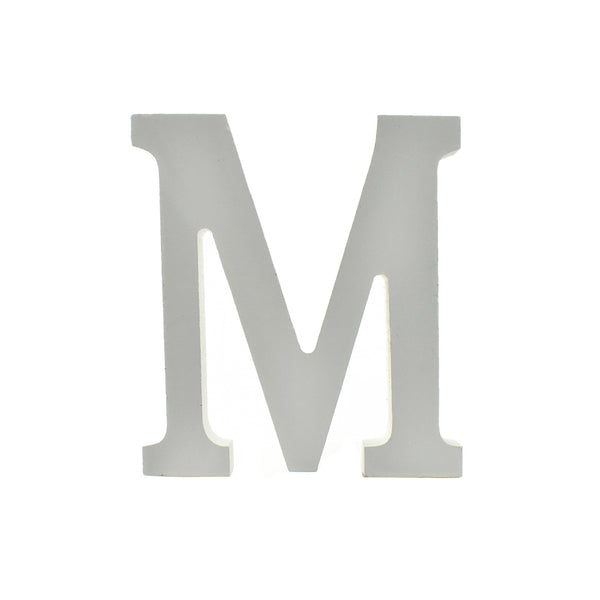 Wooden Standing Letter M, 4-3/4-Inch - White