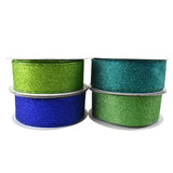 Christmas Flat Glitter Wired Edge Ribbon, 1-1/2-Inch, 10-Yard