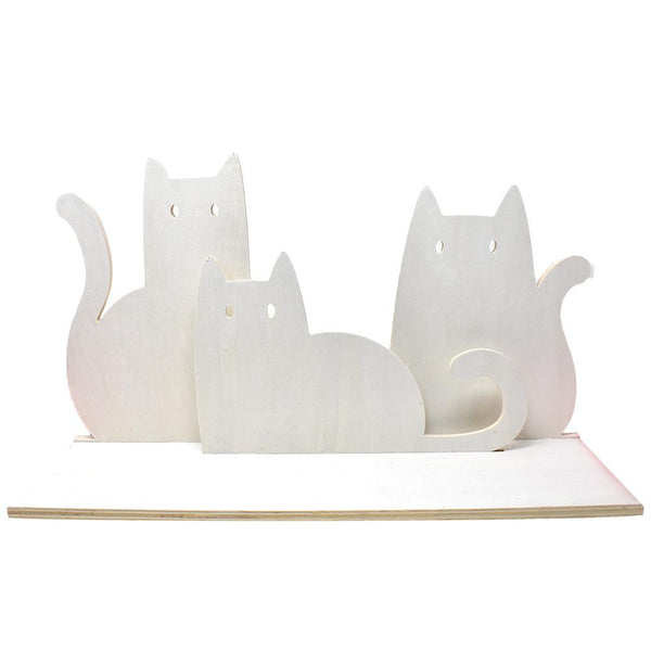 DIY Wooden Cats Hanging Shelf, Natural, 18-Inch