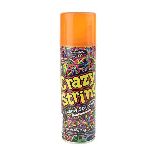 Crazy Party String Spray, 6-1/4-Inch, 3-oz, Orange