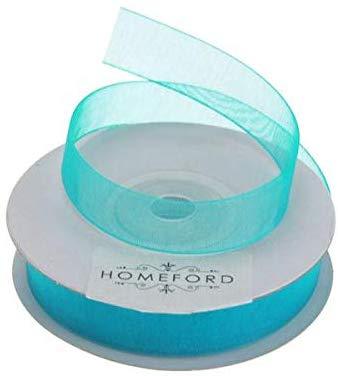 Sheer Organza Ribbon, 5/8-inch, 25-yard, Tropical Blue