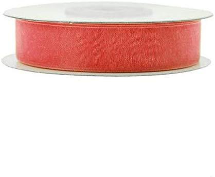 Sheer Organza Ribbon, 5/8-inch, 25-yard, Coral