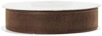 Sheer Organza Ribbon, 5/8-inch, 25-yard, Brown