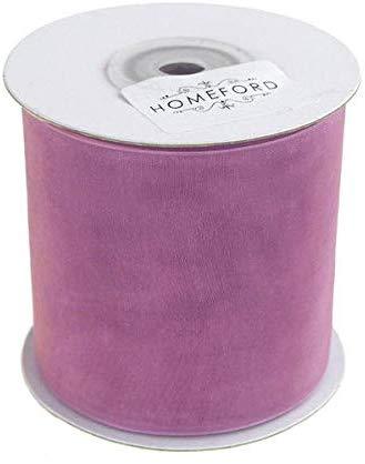 Plain Sheer Organza Ribbon, 2-3/4-inch, 25 Yards, Rosy Mauve