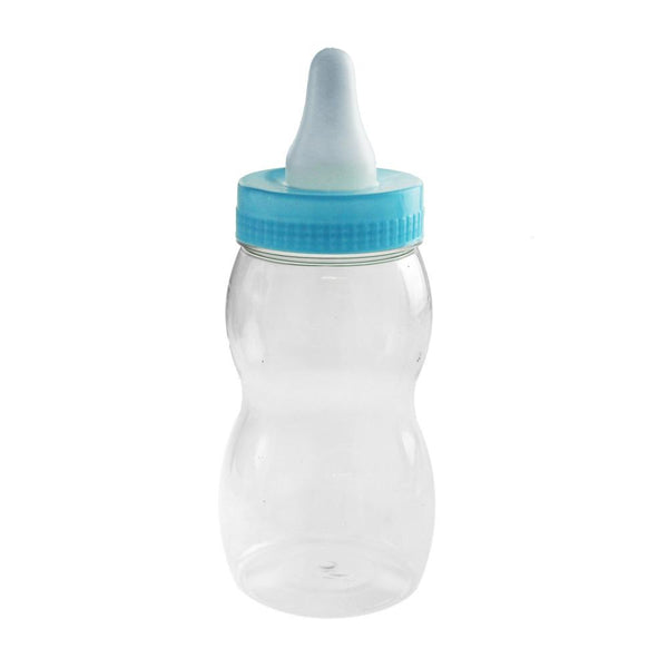 Plastic Baby Milk Bottle Coin Bank, 10-Inch, Light Blue