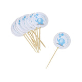 Round Flag Baby Shower Pick, 3-1/4-Inch, 12-Piece, Blue